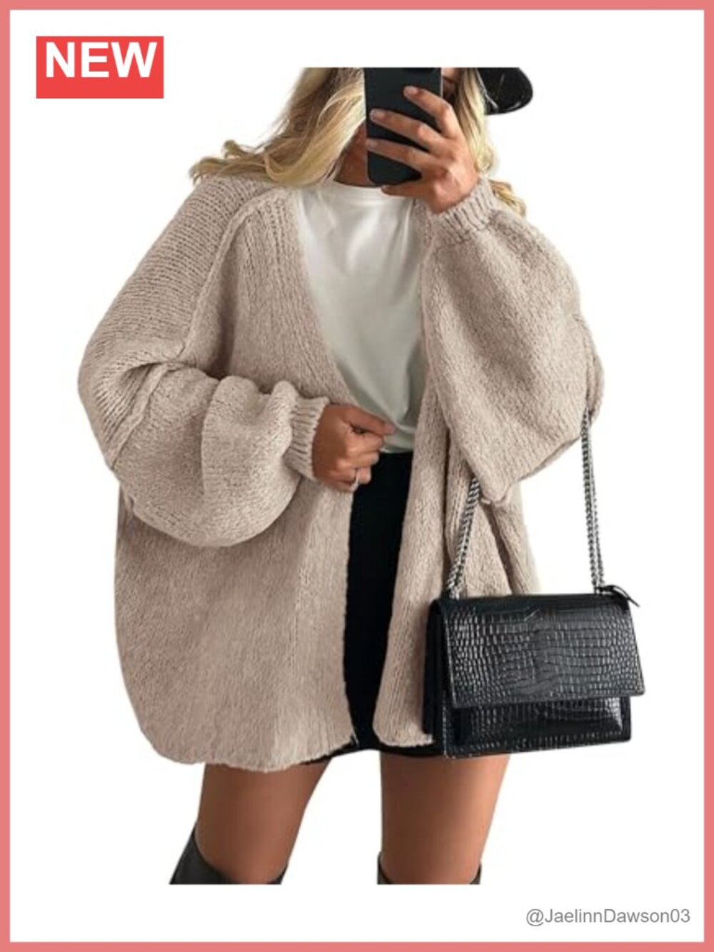 Oversized Open Front Knit Cardigan Sweater Long Sleeve Slouchy Fall Layer